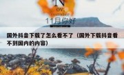 国外抖音下载了怎么看不了（国外下载抖音看不到国内的内容）