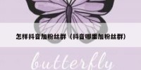 怎样抖音加粉丝群（抖音哪里加粉丝群）