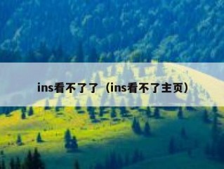 ins看不了了（ins看不了主页）