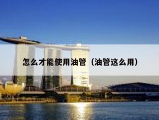 怎么才能使用油管（油管这么用）