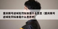 重庆限号进城处罚标准是什么意思（重庆限号进城处罚标准是什么意思啊）