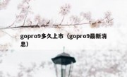 gopro9多久上市（gopro9最新消息）