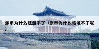 派币为什么注册不了（派币为什么验证不了呢）
