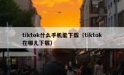 tiktok什么手机能下载（tiktok在哪儿下载）