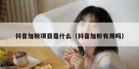 抖音加粉项目是什么（抖音加粉有用吗）