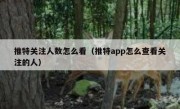 推特关注人数怎么看（推特app怎么查看关注的人）