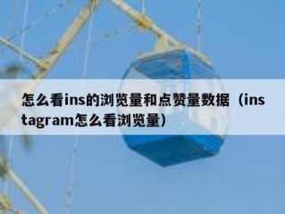 怎么看ins的浏览量和点赞量数据（instagram怎么看浏览量）