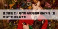 重庆限行怎么处罚最新规定图片视频下载（重庆限行罚款怎么处罚）