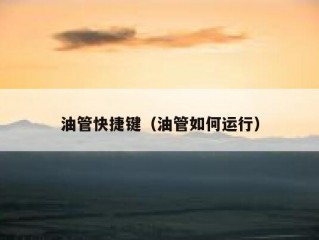 油管快捷键（油管如何运行）