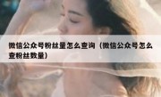 微信公众号粉丝量怎么查询（微信公众号怎么查粉丝数量）