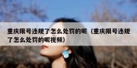 重庆限号违规了怎么处罚的呢（重庆限号违规了怎么处罚的呢视频）