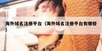 海外域名注册平台（海外域名注册平台有哪些）