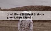 为什么看ins的视频没有声音（instagram视频播放没有声音）