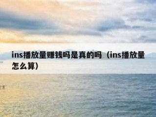 ins播放量赚钱吗是真的吗（ins播放量怎么算）