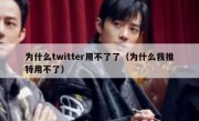 为什么twitter用不了了（为什么我推特用不了）