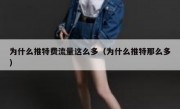 为什么推特费流量这么多（为什么推特那么多）