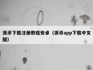 派币下载注册教程安卓（派币app下载中文版）