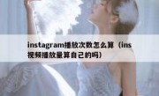 instagram播放次数怎么算（ins视频播放量算自己的吗）