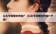 公众号初期如何推广（公众号初期如何推广产品）