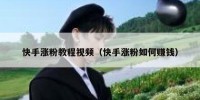 快手涨粉教程视频（快手涨粉如何赚钱）
