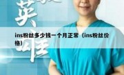 ins粉丝多少钱一个月正常（ins粉丝价格）