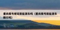 重庆限号规定新能源车吗（重庆限号新能源车限行吗）