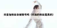 抖音加粉丝会被销号吗（抖加的粉丝是真的）
