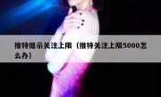 推特提示关注上限（推特关注上限5000怎么办）