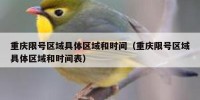 重庆限号区域具体区域和时间（重庆限号区域具体区域和时间表）