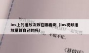 ins上的播放次数在哪看啊（ins视频播放量算自己的吗）