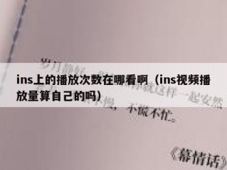 ins上的播放次数在哪看啊（ins视频播放量算自己的吗）