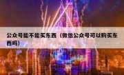 公众号能不能买东西（微信公众号可以购买东西吗）