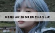 派币身份认证（派币注册后怎么身份认证）