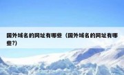 国外域名的网址有哪些（国外域名的网址有哪些?）