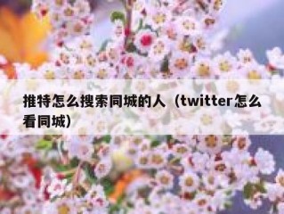 推特怎么搜索同城的人（twitter怎么看同城）