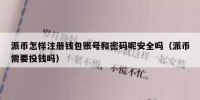 派币怎样注册钱包账号和密码呢安全吗（派币需要投钱吗）