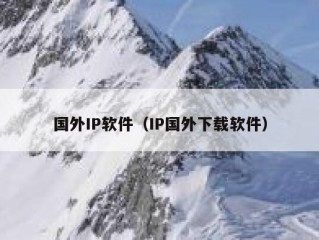 国外IP软件（IP国外下载软件）