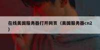 在线美国服务器打开网页（美国服务器cn2）