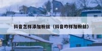 抖音怎样添加粉丝（抖音咋样加粉丝）