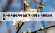 国外服务器租用平台推荐（国外十大服务器推荐）