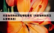 抖音加完粉丝团在哪能看见（抖音加粉丝团怎么查看消息）