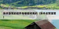 快手涨赞的软件有哪些好用的（快手点赞涨赞）
