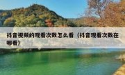抖音视频的观看次数怎么看（抖音观看次数在哪看）