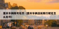 重庆车辆限号处罚（重庆车辆违反限行规定怎么处罚）