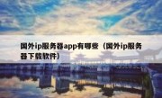 国外ip服务器app有哪些（国外ip服务器下载软件）