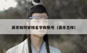派币如何审核名字和账号（派币怎样）