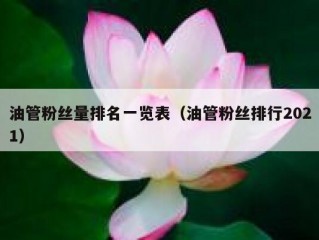 油管粉丝量排名一览表（油管粉丝排行2021）