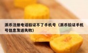 派币注册电话验证不了手机号（派币验证手机号信息发送失败）