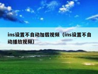 ins设置不自动加载视频（ins设置不自动播放视频）