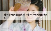 看一下明天猪价表26（看一下明天猪价表25）